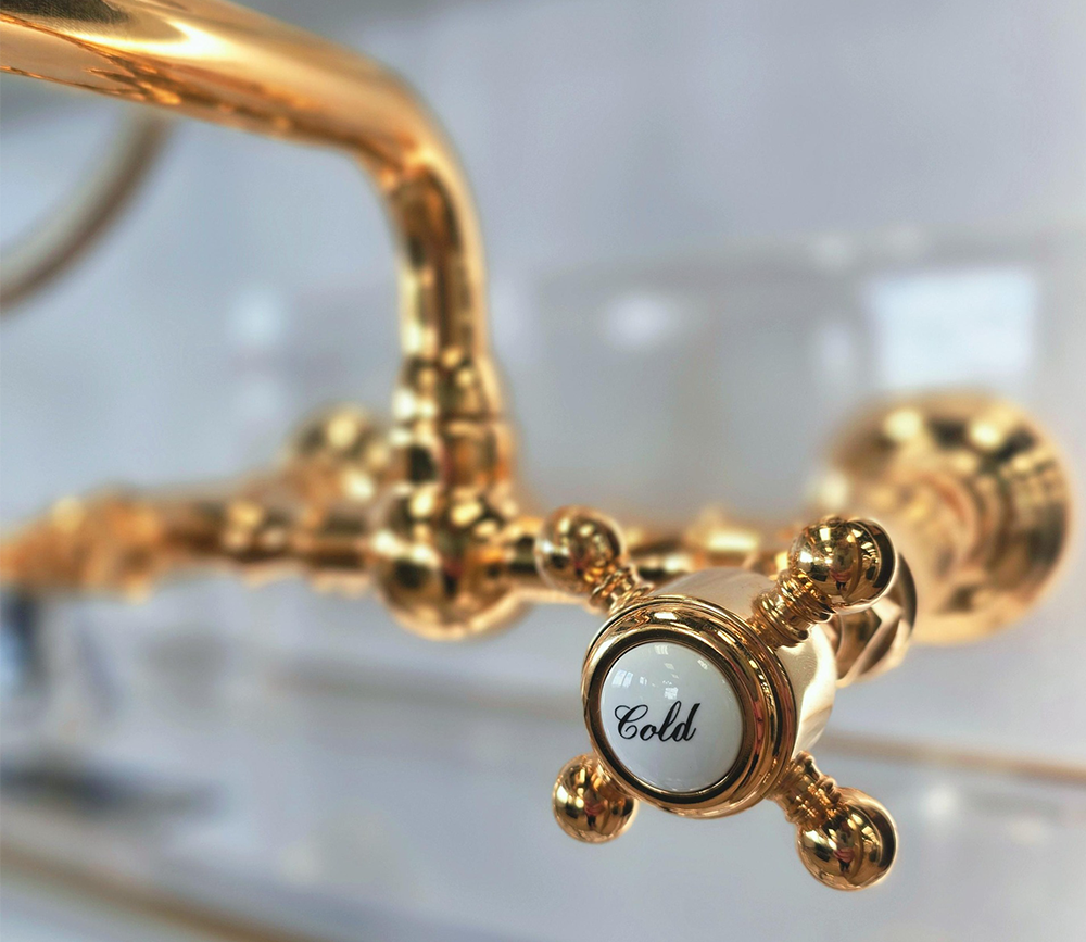 gold faucet cold knob